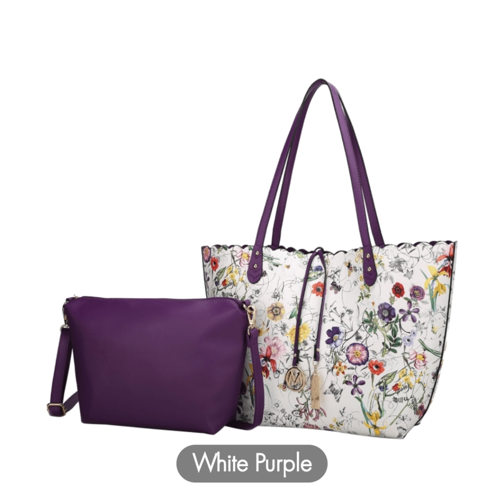 MKF Collection Danielle Reversible Shopper Tote Bag Crossbody Pouch